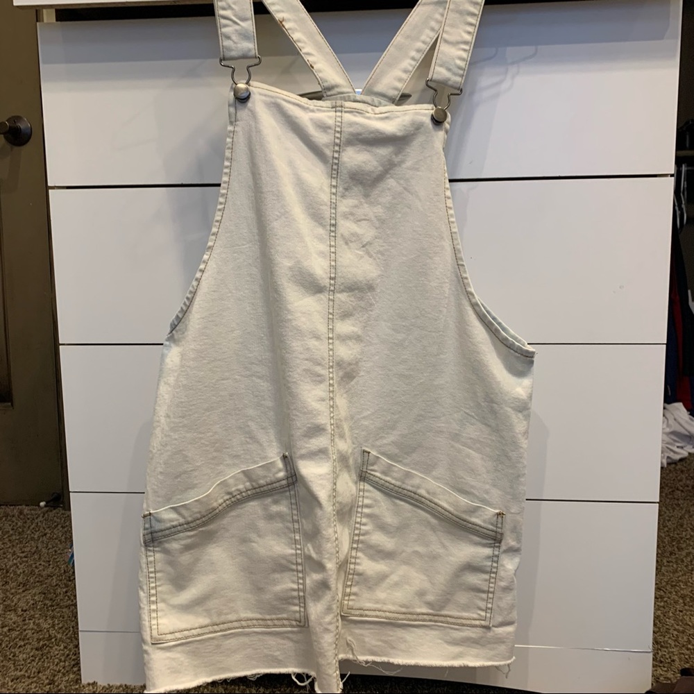 Bleached White Overall Dress 🤍